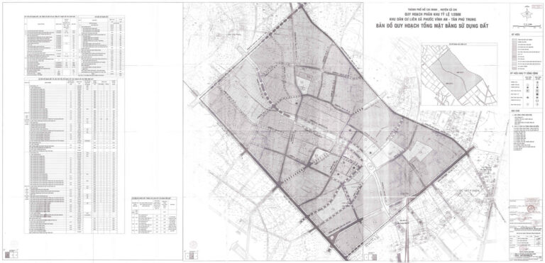 Bản đồ quy hoạch 1/2000 khu dân cư liên xã Phước Vĩnh An và Tân Phú Trung, Huyện Củ Chi