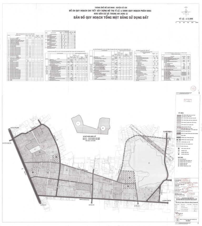 Bản đồ quy hoạch 1/2000 khu dân cư Trung An - khu 2, Huyện Củ Chi