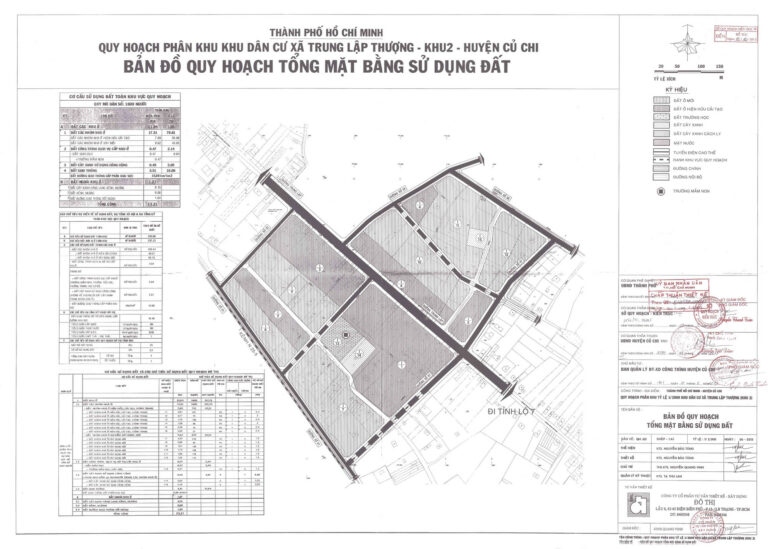 Bản đồ quy hoạch 1/2000 khu dân cư Trung Lập Thượng (khu 2), Huyện Củ Chi