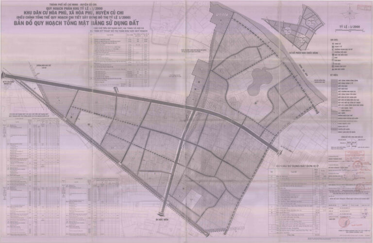 Bản đồ quy hoạch 1/2000 khu dân cư xã Hòa Phú, Huyện Củ Chi