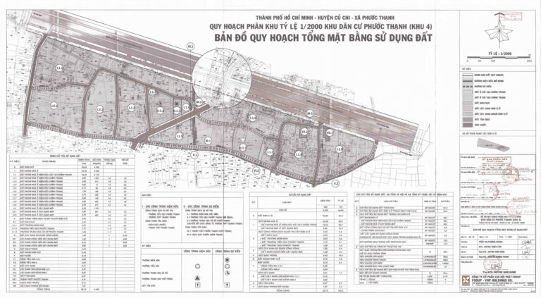 Bản đồ quy hoạch 1/2000 khu dân cư xã Phước Thạnh - khu 4, Huyện Củ Chi