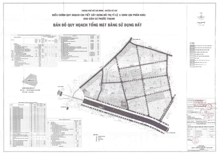 Bản đồ quy hoạch 1/2000 khu dân cư xã Phước Thạnh, Huyện Củ Chi
