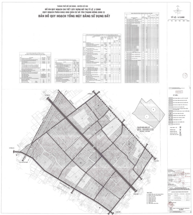 Bản đồ quy hoạch 1/2000 khu dân cư xã Tân Thạnh Đông - khu 2, Huyện Củ Chi