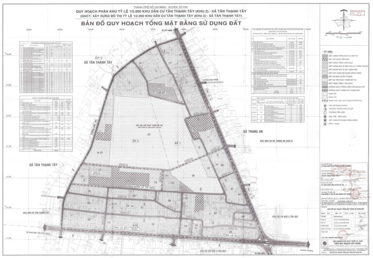 Bản đồ quy hoạch 1/2000 khu dân cư xã Tân Thạnh Tây - khu 2, Huyện Củ Chi