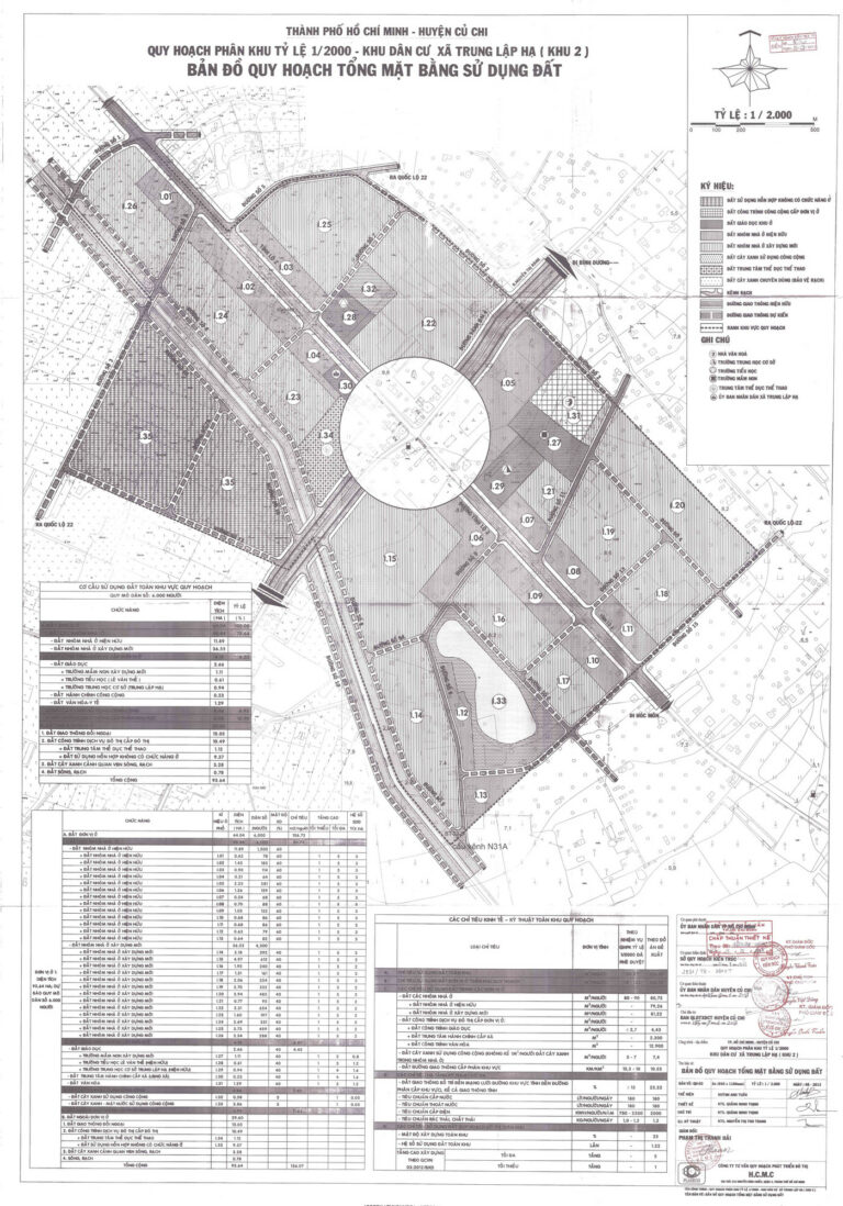Bản đồ quy hoạch 1/2000 khu dân cư xã Trung Lập Hạ - khu 2, Huyện Củ Chi