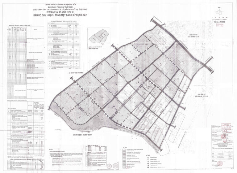 Bản đồ quy hoạch 1/2000 khu dân cư Bà Điểm (khu 2), Huyện Hóc Môn