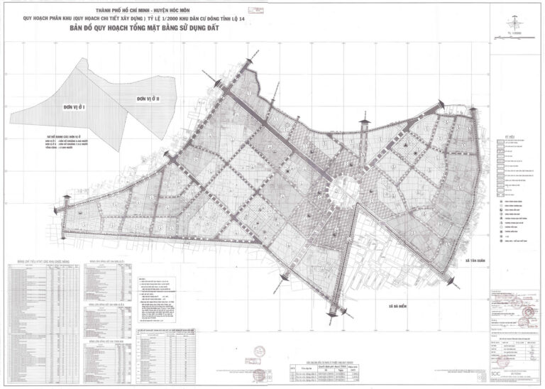 Bản đồ quy hoạch 1/2000 khu dân cư Đông Tỉnh lộ 14, xã Xuân Thới Thượng, Huyện Hóc Môn