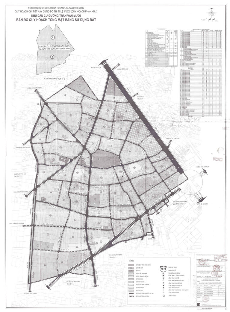 Bản đồ quy hoạch 1/2000 khu dân cư đường Trần Văn Mười, Huyện Hóc Môn