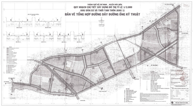 Bản đồ quy hoạch 1/2000 khu dân cư xã Thới Tam Thôn (Khu 1), Huyện Hóc Môn