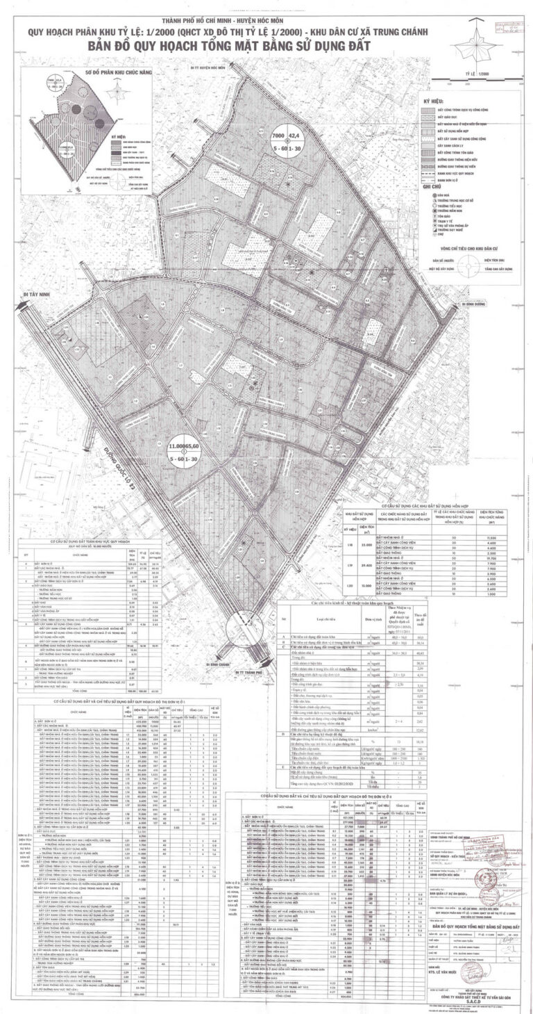 Bản đồ quy hoạch 1/2000 khu dân cư xã Trung Chánh, Huyện Hóc Môn