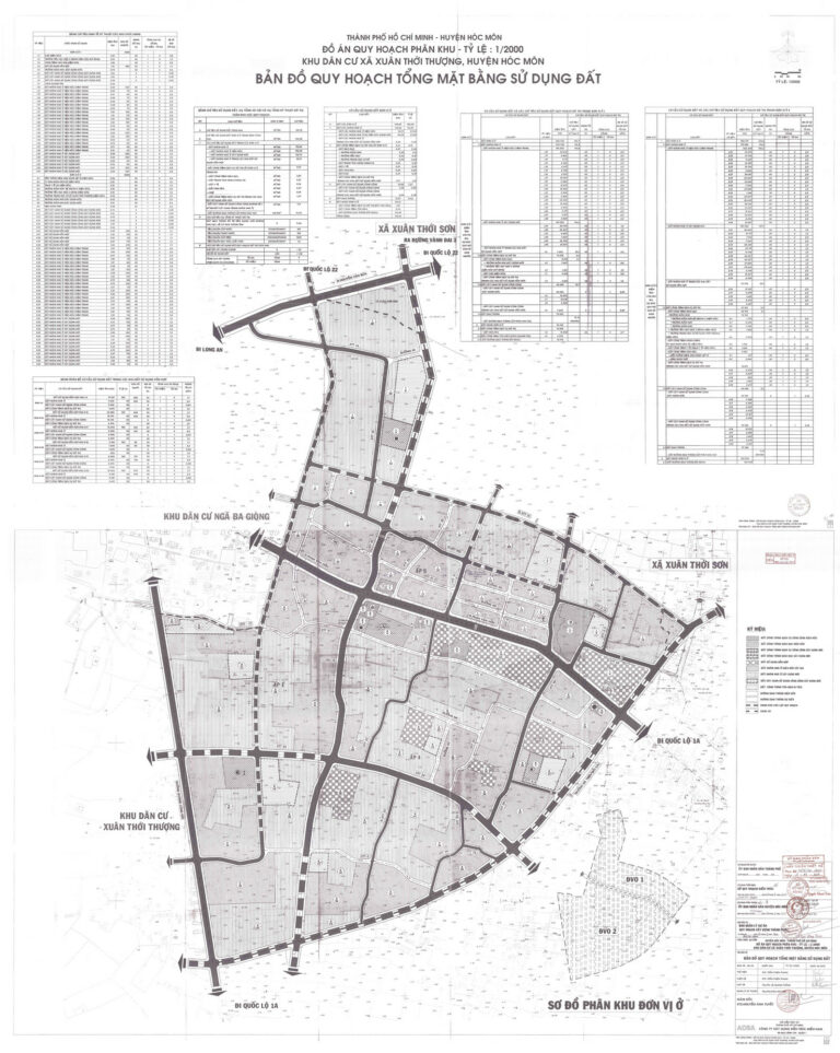 Bản đồ quy hoạch 1/2000 khu dân cư xã Xuân Thới Đông, Huyện Hóc Môn