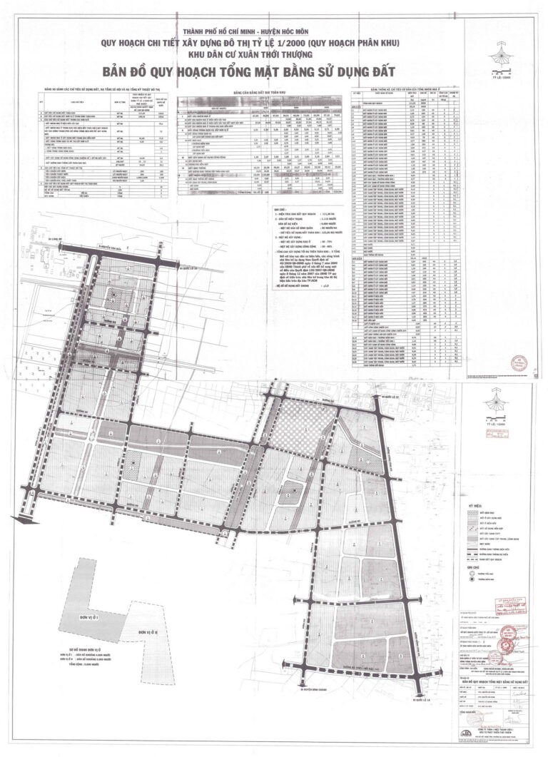Bản đồ quy hoạch 1/2000 khu dân cư xã Xuân Thới Thượng (giáp Delta), Huyện Hóc Môn