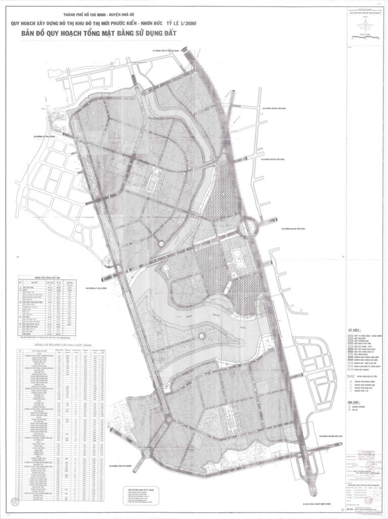 Bản đồ quy hoạch 1/2000 Khu đô thị mới Phước Kiển - Nhơn Đức, Huyện Nhà Bè