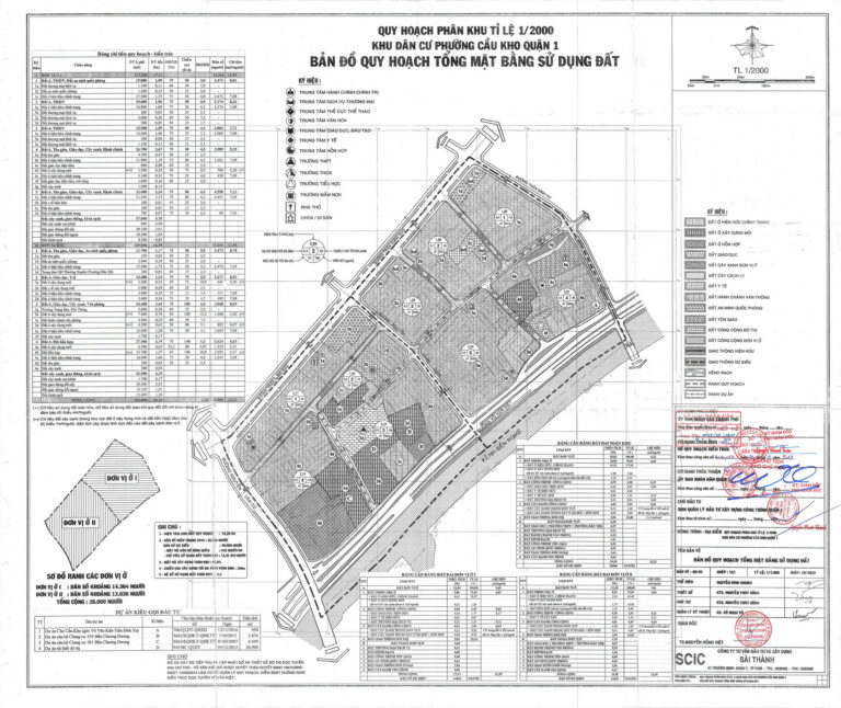 Bản đồ quy hoạch 1/2000 phường Cầu Kho, Quận 1
