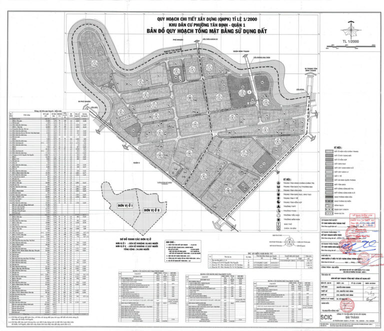 Bản đồ quy hoạch 1/2000 phường Tân Định, Quận 1