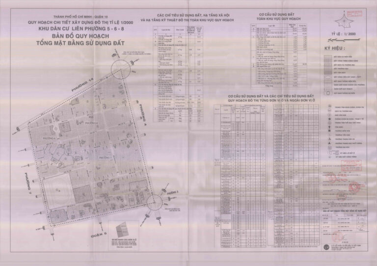 Bản đồ quy hoạch 1/2000 khu dân cư liên phường 5, 6, 8, Quận 10