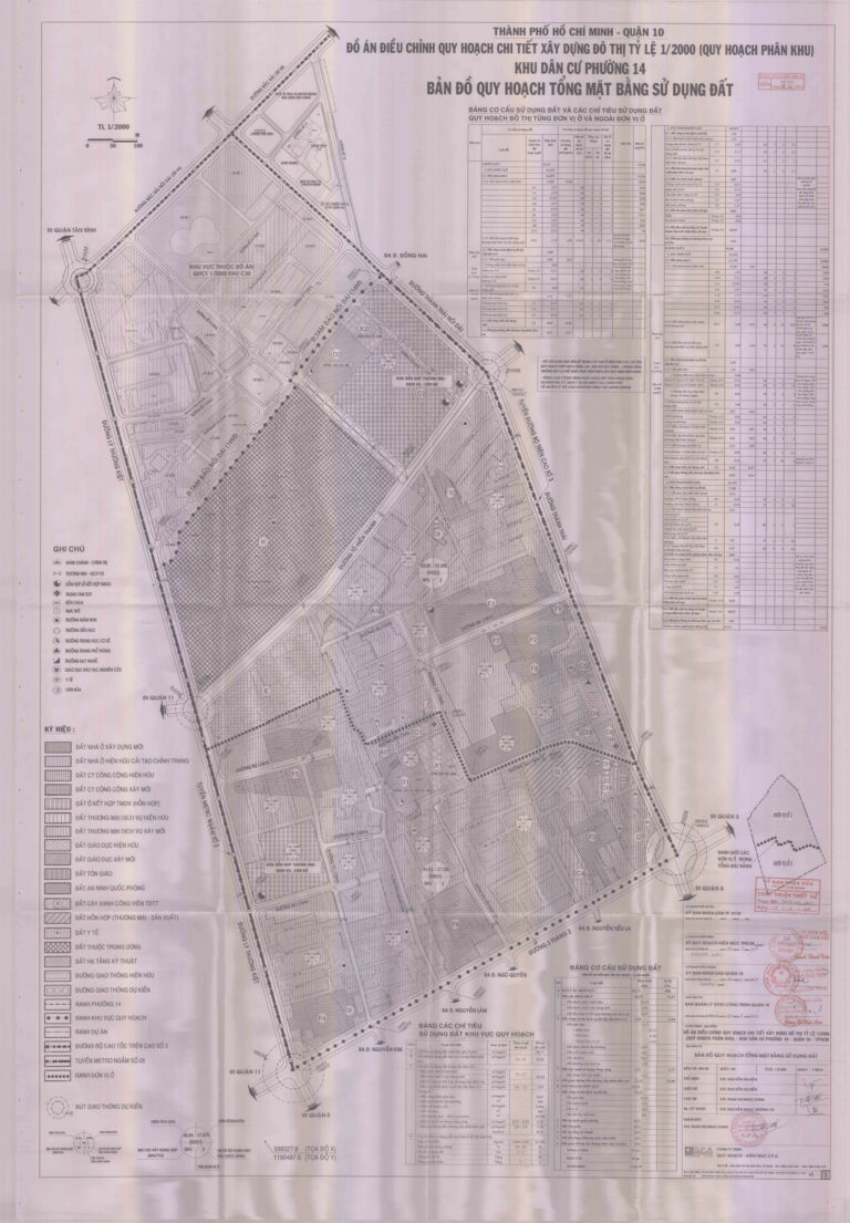 Bản đồ quy hoạch 1/2000 khu dân cư Phường 14, Quận 10