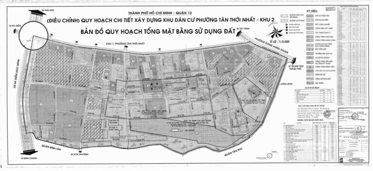 Bản đồ quy hoạch 1/2000 khu dân cư phường Tân Thới Nhất - Khu 2, Quận 12
