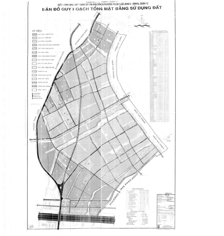 Bản đồ quy hoạch 1/2000 khu dân cư phường Thạnh Lộc - Khu 2 (399 ha), Quận 12