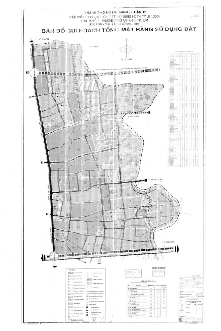 Bản đồ quy hoạch 1/2000 khu dân cư phường Thới An - Khu 2, Quận 12