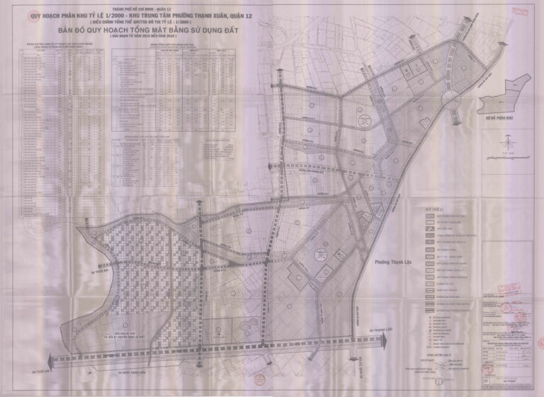 Bản đồ quy hoạch 1/2000 Khu trung tâm phường Thạnh Xuân, Quận 12