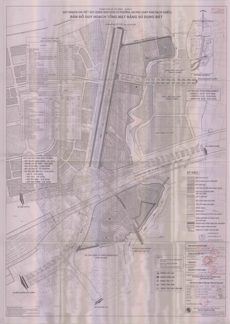 Bản đồ quy hoạch 1/2000 Dự án Khu dân cư 36ha (phường An Phú), Quận 2