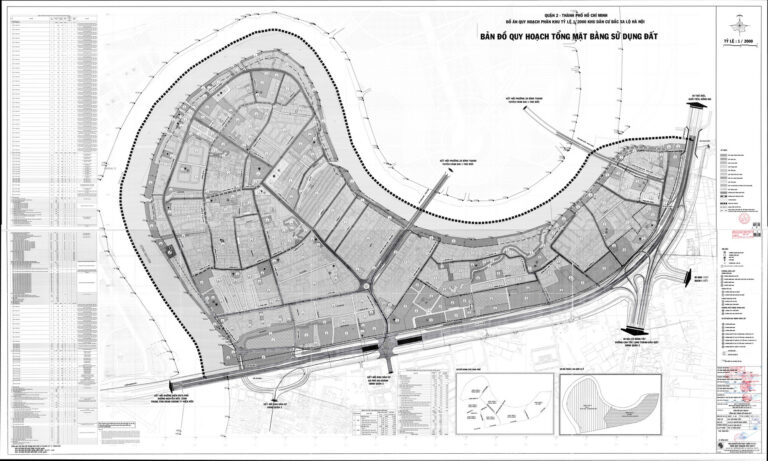 Bản đồ quy hoạch 1/2000 khu dân cư Bắc Xa Lộ Hà Nội, phường Thảo Điền và phường An Phú, Quận 2