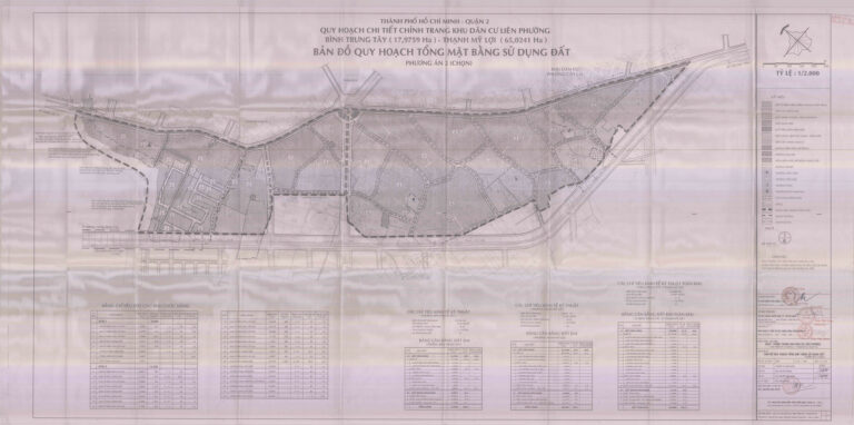 Bản đồ quy hoạch 1/2000 khu dân cư liên phường Bình Trưng Tây - Thạnh Mỹ Lợi, Quận 2