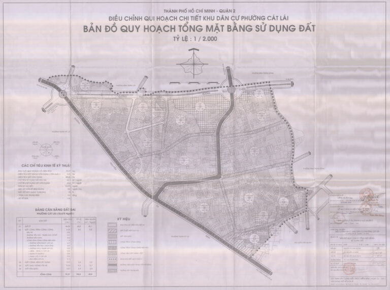 Bản đồ quy hoạch 1/2000 khu dân cư phường Cát Lái, Quận 2