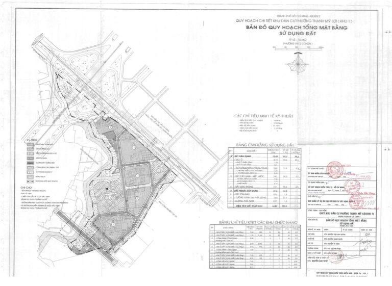 Bản đồ quy hoạch 1/2000 khu dân cư số 1, phường Thạnh Mỹ Lợi, Quận 2