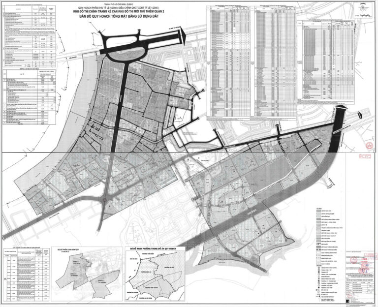 Bản đồ quy hoạch 1/2000 Khu đô thị chỉnh trang kế cận khu đô thị mới Thủ Thiêm, Quận 2