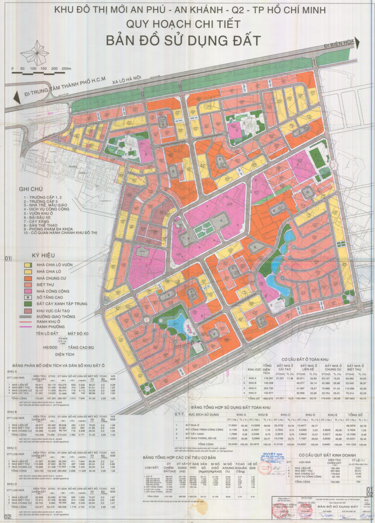 Bản đồ quy hoạch 1/2000 Khu đô thị mới An Phú - An Khánh (khu 131ha, phường An Phú - An Khánh), Quận 2