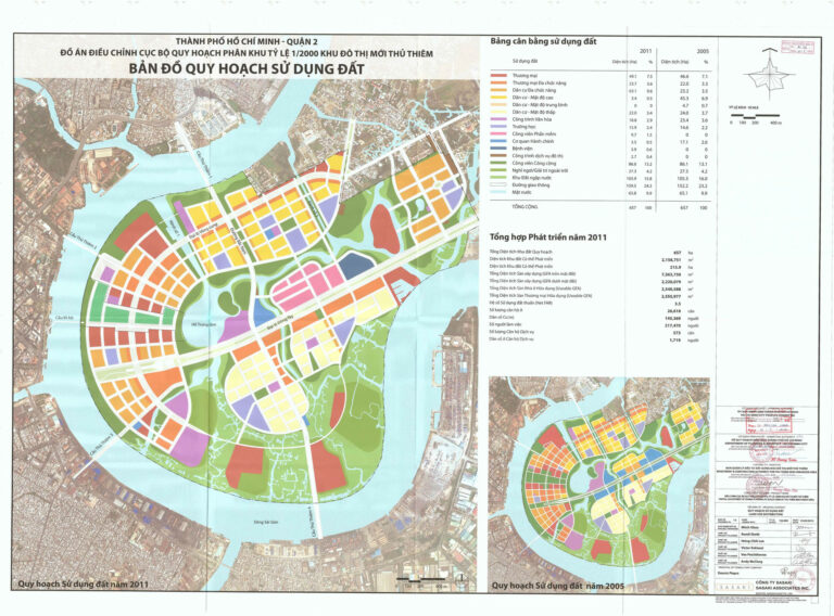 Bản đồ quy hoạch 1/2000 Khu đô thị mới Thủ Thiêm, Quận 2