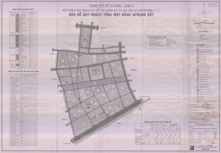 Bản đồ quy hoạch 1/2000 khu dân cư liên phường 1, 2, Quận 6