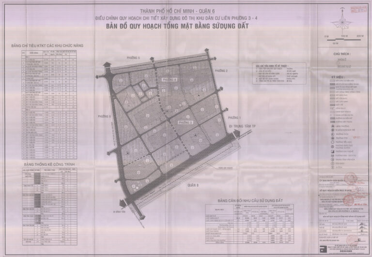 Bản đồ quy hoạch 1/2000 khu dân cư liên phường 3, 4, Quận 6