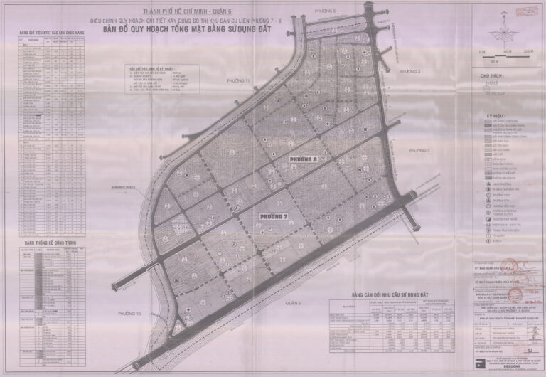 Bản đồ quy hoạch 1/2000 khu dân cư liên phường 7, 8, Quận 6
