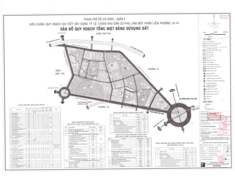 Bản đồ quy hoạch 1/2000 khu dân cư Phú Lâm, một phần liên phường 13, 14, Quận 6