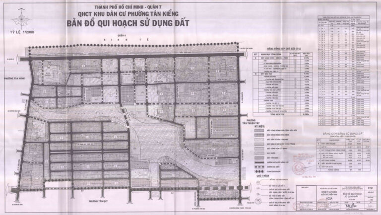 Bản đồ quy hoạch 1/2000 khu dân cư phường Tân Kiểng, Quận 7