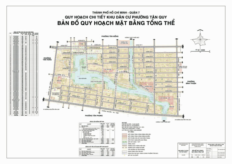Bản đồ quy hoạch 1/2000 khu dân cư phường Tân Quy, Quận 7