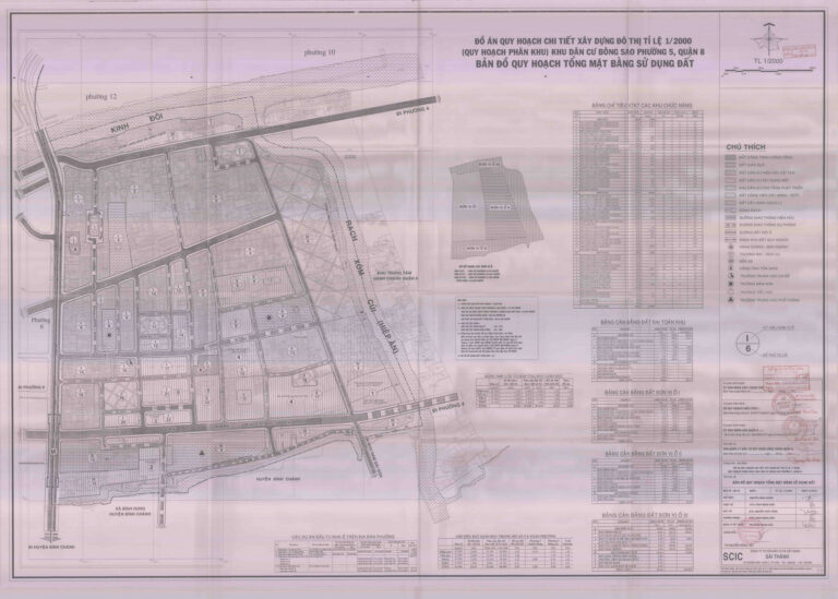 Bản đồ quy hoạch 1/2000 khu dân cư Bông Sao - phường 5, Quận 8