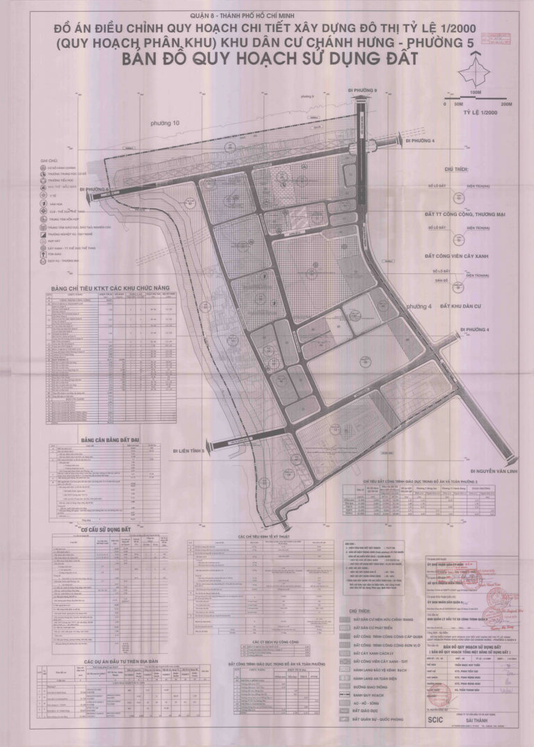 Bản đồ quy hoạch 1/2000 khu dân cư Chánh Hưng - phường 5, Quận 8