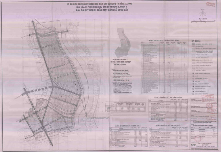 Bản đồ quy hoạch 1/2000 khu dân cư phường 1, Quận 8