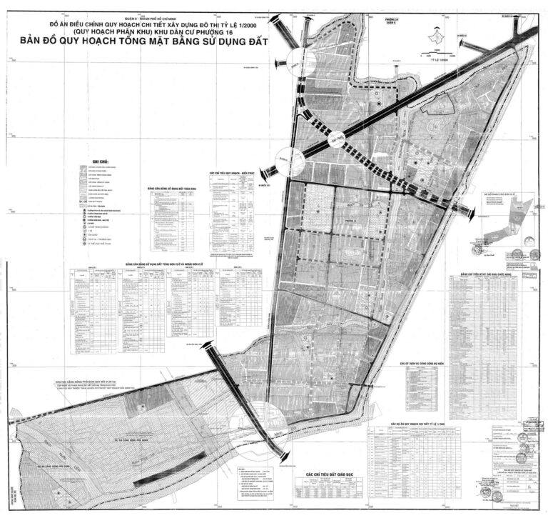 Bản đồ quy hoạch 1/2000 khu dân cư phường 16, Quận 8