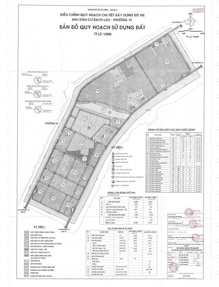 Bản đồ quy hoạch 1/2000 khu dân cư Rạch Lào và phần còn lại phường 15, Quận 8