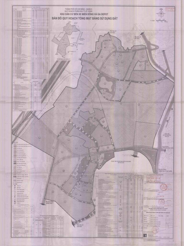 Bản đồ quy hoạch 1/2000 khu dân cư Bến xe Miền Đông và Ga Depot, Quận 9