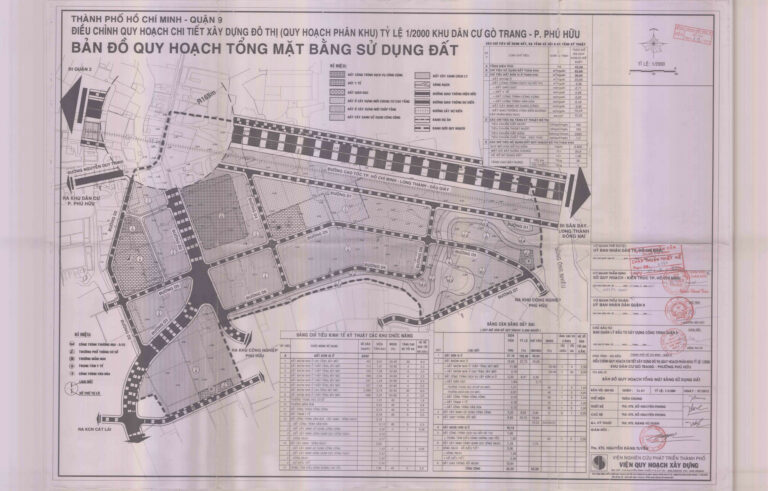 Bản đồ quy hoạch 1/2000 khu dân cư Gò Trang, Quận 9