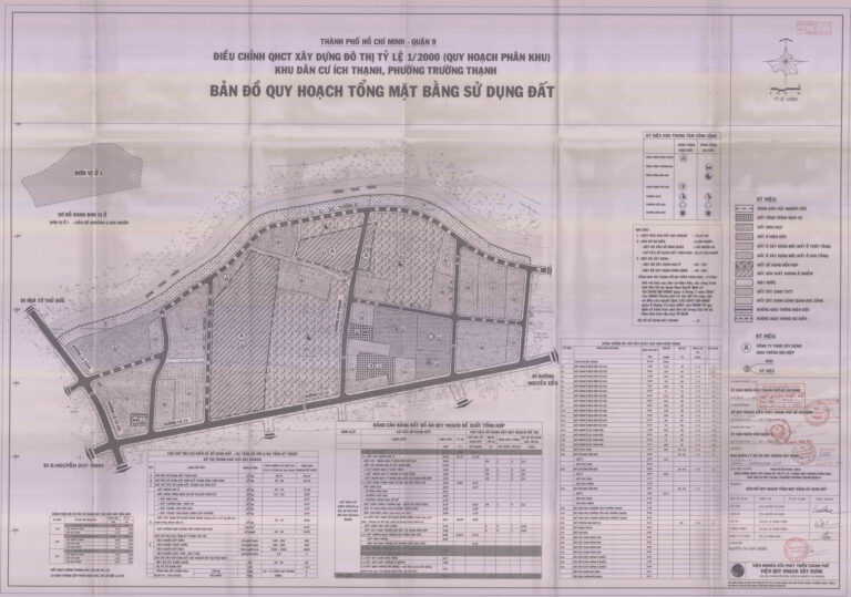 Bản đồ quy hoạch 1/2000 khu dân cư ích Thạnh phường Trường Thạnh, Quận 9