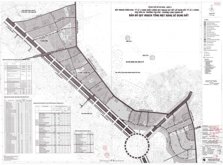 Bản đồ quy hoạch 1/2000 khu dân cư phường Tân Phú - Long Thạnh Mỹ, Quận 9