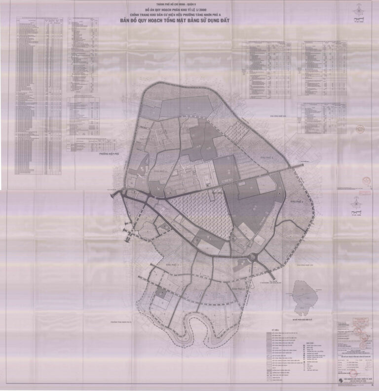 Bản đồ quy hoạch 1/2000 khu dân cư phường Tăng Nhơn Phú A, Quận 9