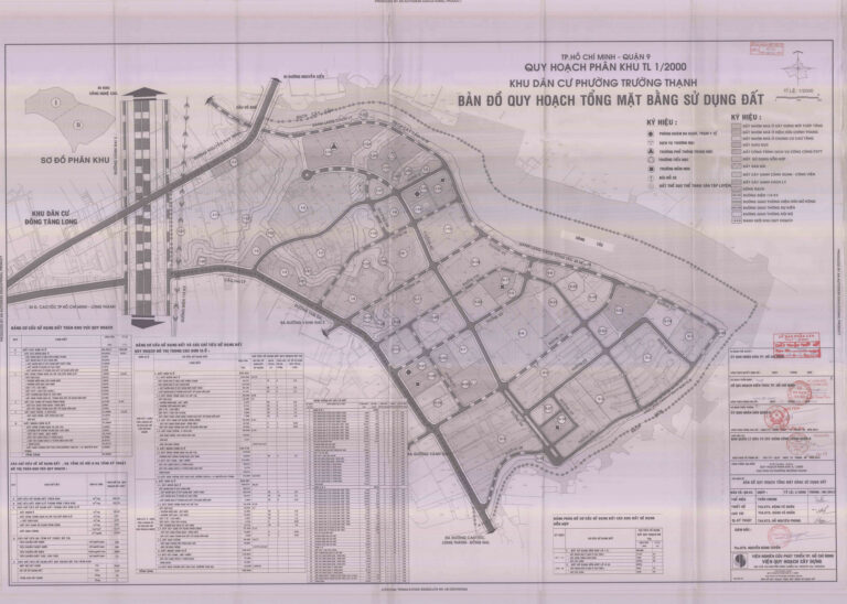 Bản đồ quy hoạch 1/2000 khu dân cư phường Trường Thạnh, Quận 9